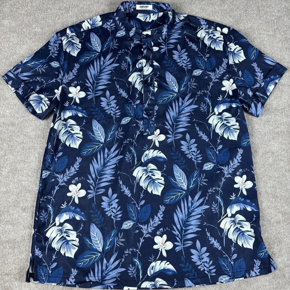 Coofandy Other - COOFANDY Mens Hawaiian Shirt Size Small Blue Floral Short Sleeve Button‎